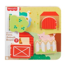 Fisher-Price: Houten Activiteitenbord met boerderijdieren