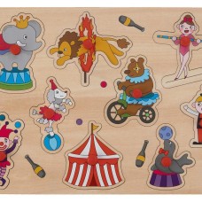 Houten Knopjes Puzzel: Circus 9-delig
