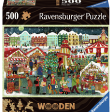 Ravensburger: Wooden Puzzle: Christmas Market 500 stukjes