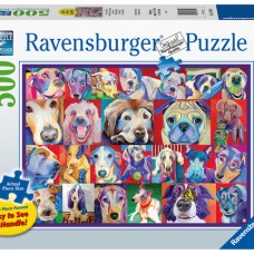 Ravensburger: Kleurrijke Honden 500 XXL stukjes
