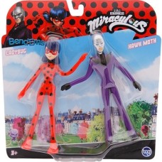 Miraculous: Bend-Ems Figuren 2-Pack: Ladybug + Hawk Moth