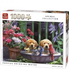 King: Animal Collection: Puppies drinking water 1000 stukjes
