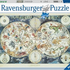 Ravensburger: Wereldkaart met fantasierijke dieren 1500 Stukjes